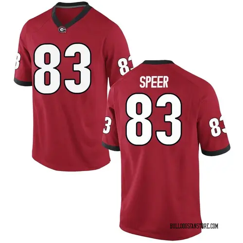 Men's Nike Cole Speer Georgia Bulldogs Game Red Football College Jersey