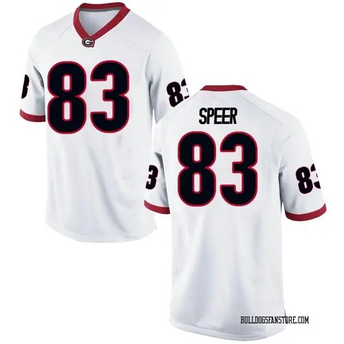 Men's Nike Cole Speer Georgia Bulldogs Game White Football College Jersey