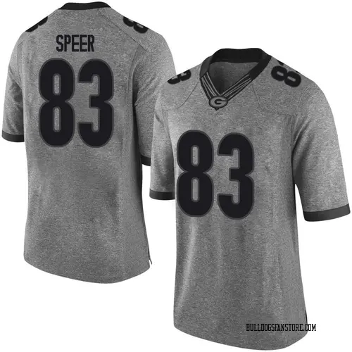 Men's Nike Cole Speer Georgia Bulldogs Limited Gray Football College Jersey