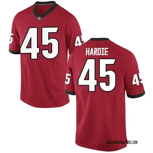 Men's Nike Jacob Hardie Georgia Bulldogs Game Red Football College Jersey