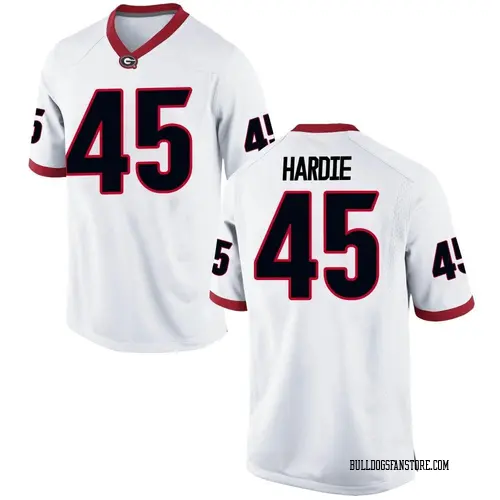 Men's Nike Jacob Hardie Georgia Bulldogs Game White Football College Jersey