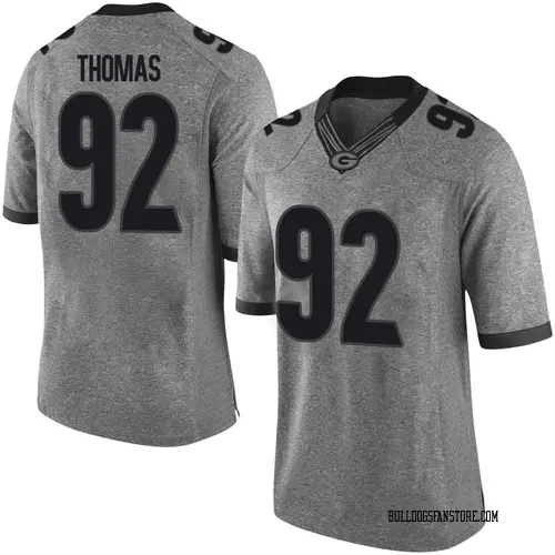 Men's Nike Jordan Thomas Georgia Bulldogs Limited Gray Football College Jersey