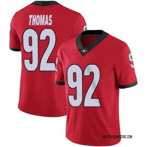 Men's Nike Jordan Thomas Georgia Bulldogs Limited Red Football Jersey