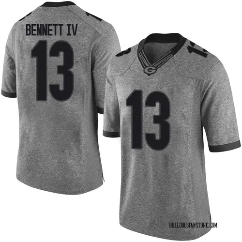 Men's Nike Stetson Bennett Georgia Bulldogs Limited Gray Football