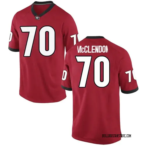 Men's Nike Warren McClendon Georgia Bulldogs Game Red Football College Jersey