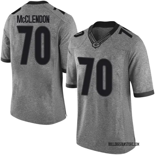 Men's Nike Warren McClendon Georgia Bulldogs Limited Gray Football College Jersey