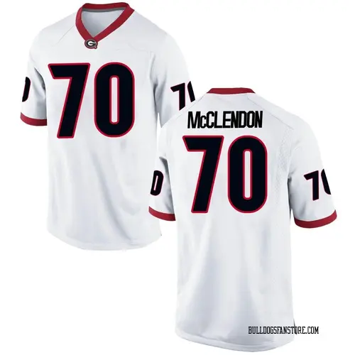 Men's Nike Warren McClendon Georgia Bulldogs Replica White Football College Jersey