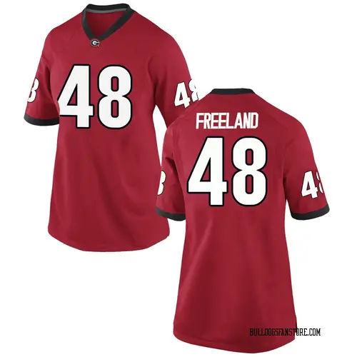 Women S Nike Jarrett Freeland Georgia Bulldogs Game Red Football College Jersey