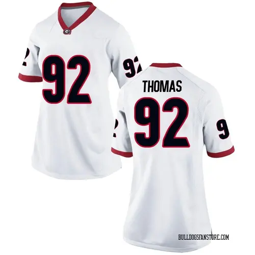 Women's Nike Jordan Thomas Georgia Bulldogs Game White Football College Jersey