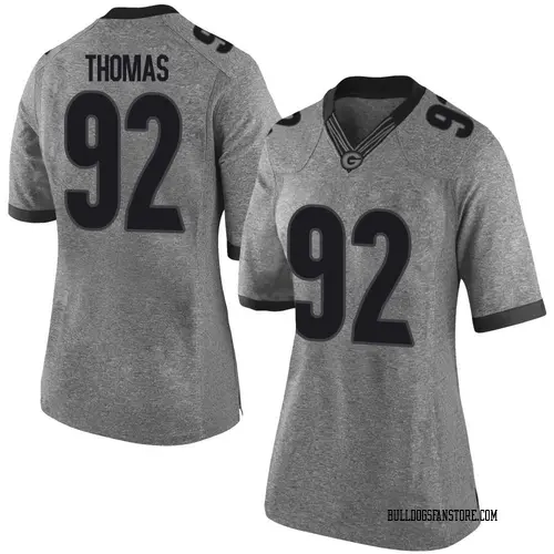 Women's Nike Jordan Thomas Georgia Bulldogs Limited Gray Football College Jersey