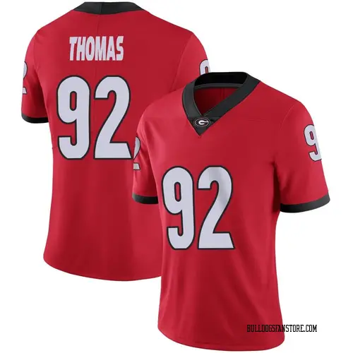 Women's Nike Jordan Thomas Georgia Bulldogs Limited Red Football Jersey