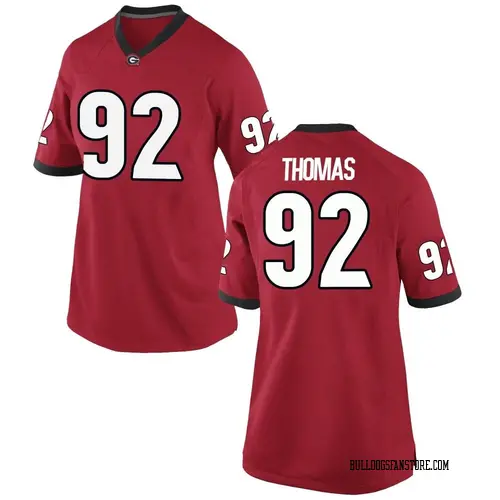 Women's Nike Jordan Thomas Georgia Bulldogs Replica Red Football College Jersey