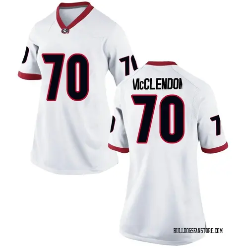 Women's Nike Warren McClendon Georgia Bulldogs Game White Football College Jersey