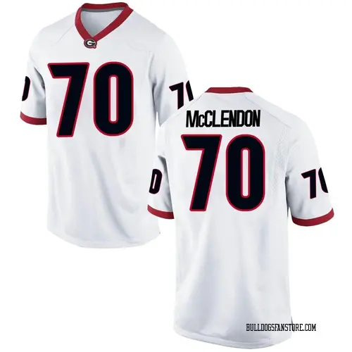 Youth Nike Warren McClendon Georgia Bulldogs Replica White Football College Jersey